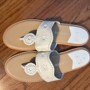 Jack Rogers Flat Sandal. White Size 11